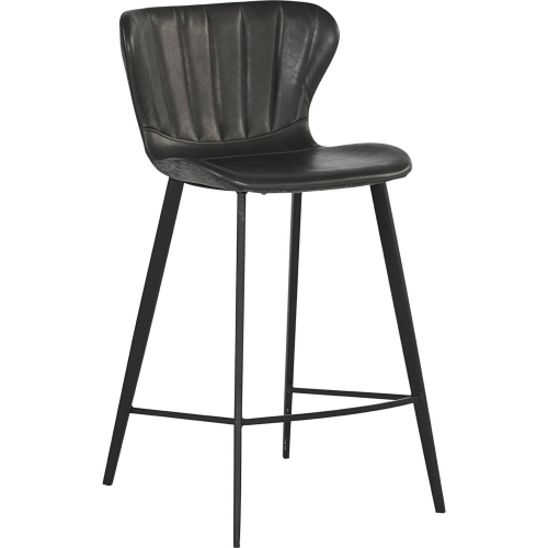 Arabella Counter Stool in Portabella Leatherette & Grey Fabric